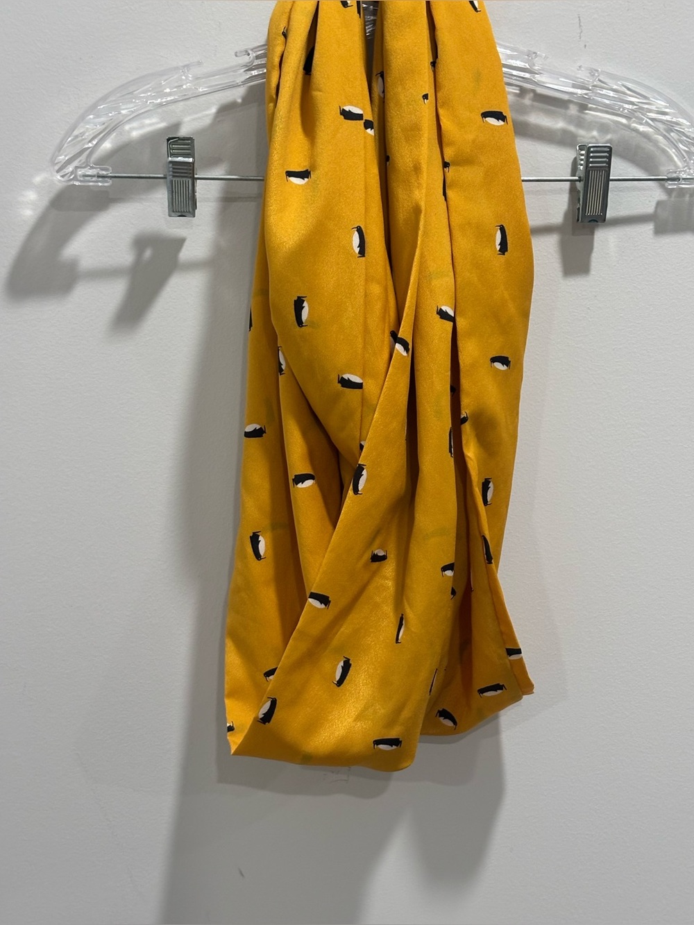 Mustard Infinity Scarf with Black and White Spot Accents — Women's Wrap - Picture 2 of 6